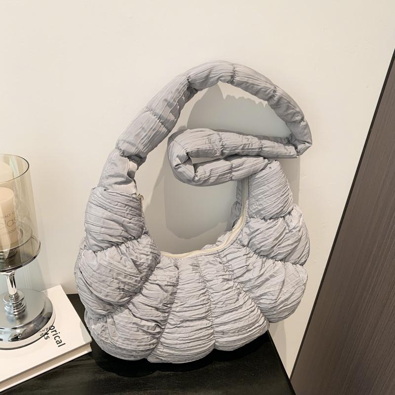 2024 Summer Pleated Cloud Bag Female Candy Color Large Capacity Shoulder Bag Women's Handbags Shopping Girls Pouch Tote Bags