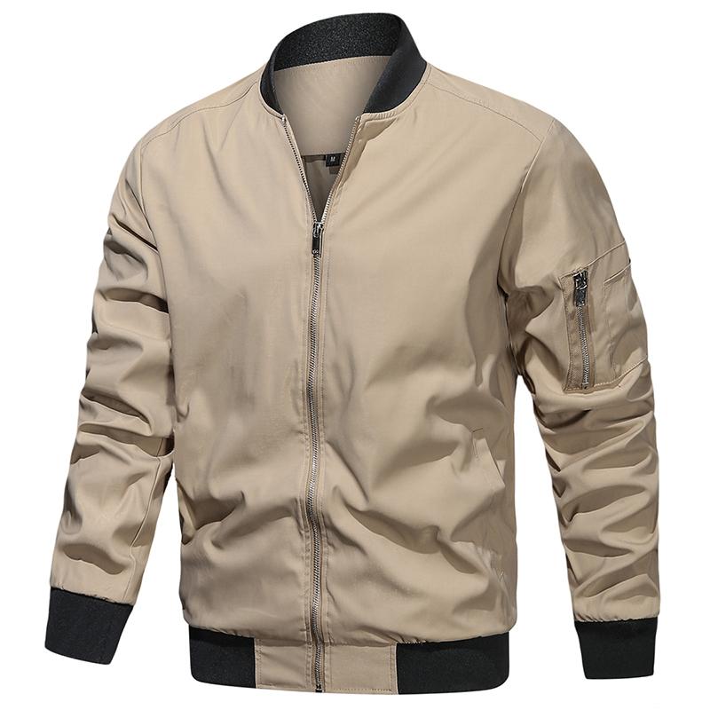 USA Size Men's Lightweight Bomber Jacket for Spring Autumn - Casual Flight Pilot Varsity Baseball Coat