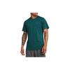 Under Armour Solid Color Casual Training Breathable Crew Neck Short Sleeve T-Shirt Men Tops Aqua 1383668-449