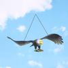 1 Piece Outdoor Eagle Figurine Hanging Bird Deterrent Plastic Eagle Ornament Vivid Flying Bird Hawk Decoy Garden Scarecrow