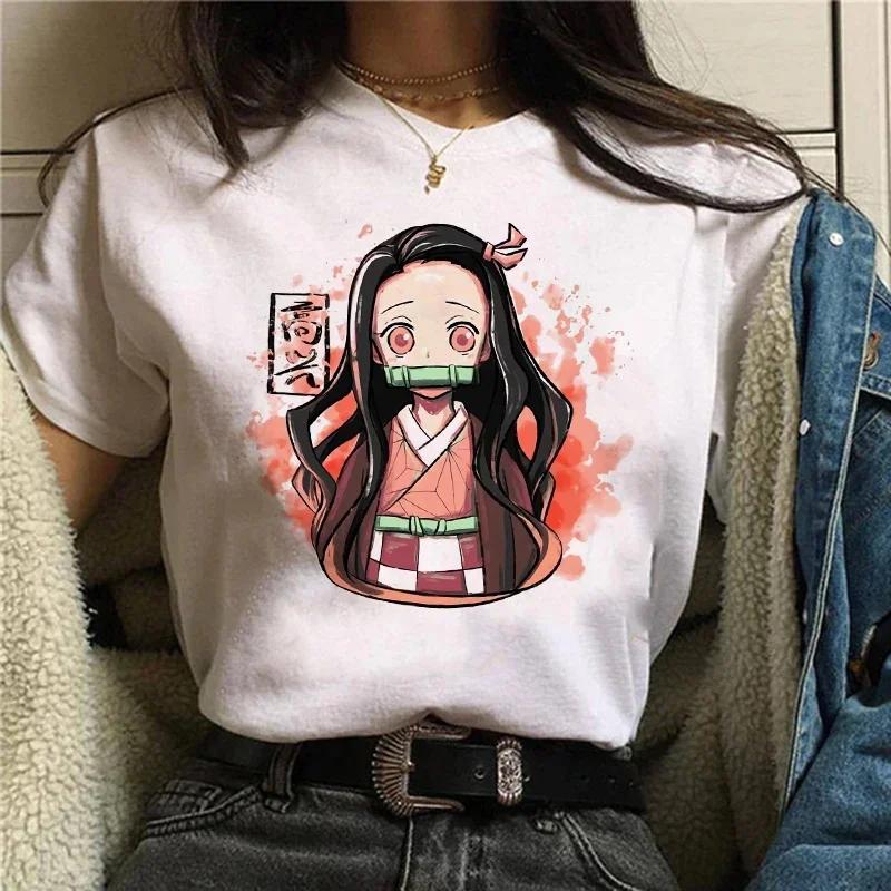 Demon Slayer T Shirt Women Kimetsu No Yaiba Nezuko Tshirt FeUnisex Tanjirou Kamado Graphic Tee Shirt Japanese Anime Unisexga T-shirt