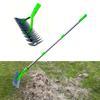 1pc Heavy Duty Metal Thatch Rake - Hand Hoe for Efficient Lawn Cleaning, Stainless Steel Handle, Soil Loosening Garden Tool