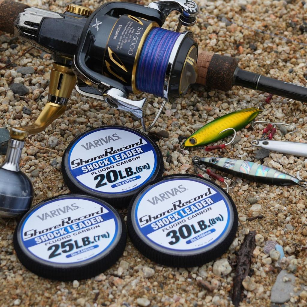 VARIVAS Shore Record Shock 16lb Leader, Fluorocarbon, 30m, (4)