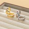1 Pair Huggie Earrings Multi-shaped Colorful Rhinestone Polished Metal U-Shaped Lightweight Ear