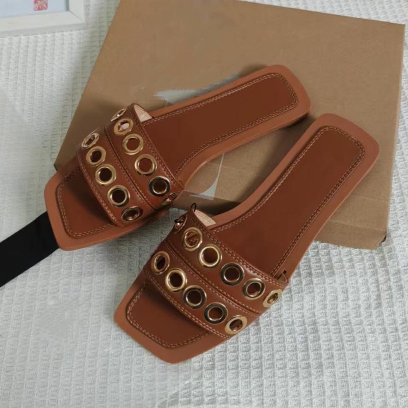 Fashion Designer Woman Flat Slippers Luxury Designer Sandals Casual Bottom Slippers Summer Women Sandals New Shoes for Women