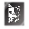 Hyokkori Cat Cutting Sticker Decal (White, Cat Only A Reverse)
