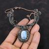 Rainbow Moonstone Necklace Copper Wire Wrapped Necklace Natural Gemstone Necklace Designer Jewelry Handmade Necklace Copper Jewelry For Gift