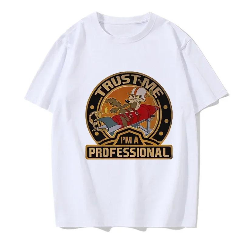 Unisex Funny Wile E Coyote Tee Shirt Unisex Women Cartoon Casual T-shirt Graphic EU Size Tops Streetwear Y2k Tshirt Hip Hop Gothic Clothes