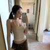 I-word Small Halter Vest Female Spring with A Base Sweet Spice Girl Beauty Back Top