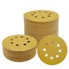 5 Inch Sanding Discs Hook and Loop, 8 Holes Sandpaper Round Orbital Sander Paper for Woodworking Car Boat Metal Polishing
