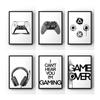 Nordic Black and Whilte Gaming Game Quotes Canvas Poster Decoration Zone Wall Art Kids Boys Gamer Room Decor Kawaii Home Posters