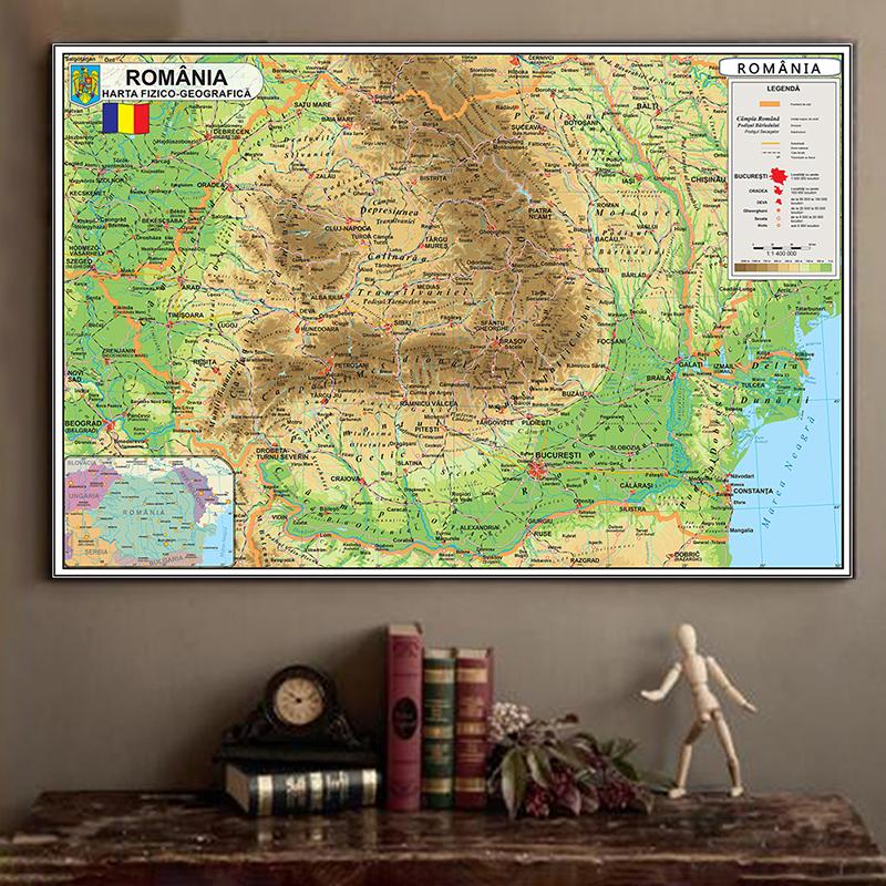 Wall Map,Romanian Map Series Background Cloth Map of Romania Home Wall Decor Painting,Geographical Tools,Tourism/education Tools