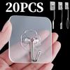 Strong Self Adhesive Hooks Heavy Duty Wall Hooks Transparent Hangers Door Key Towel Stainless Steel Hook for Bathroom Kitchen