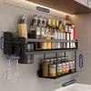 Kitchen Organizer Shelf Wall-mounted Spice Storage Rack Kitchen Knife Holder Wall Seasoning Chopstick Spoon Shovel Storage