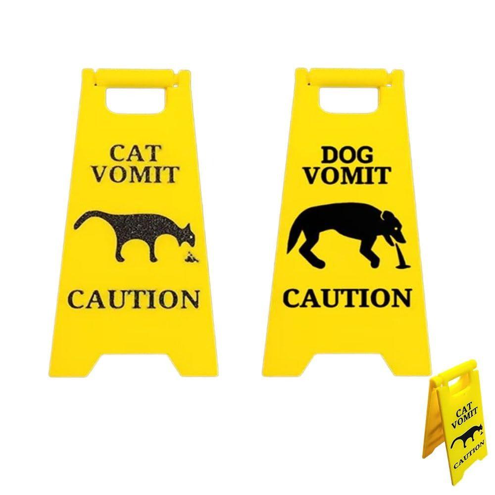 Funny Dog Vomit Sign Gift Warning Sign Fashion Cat Vomit Sign