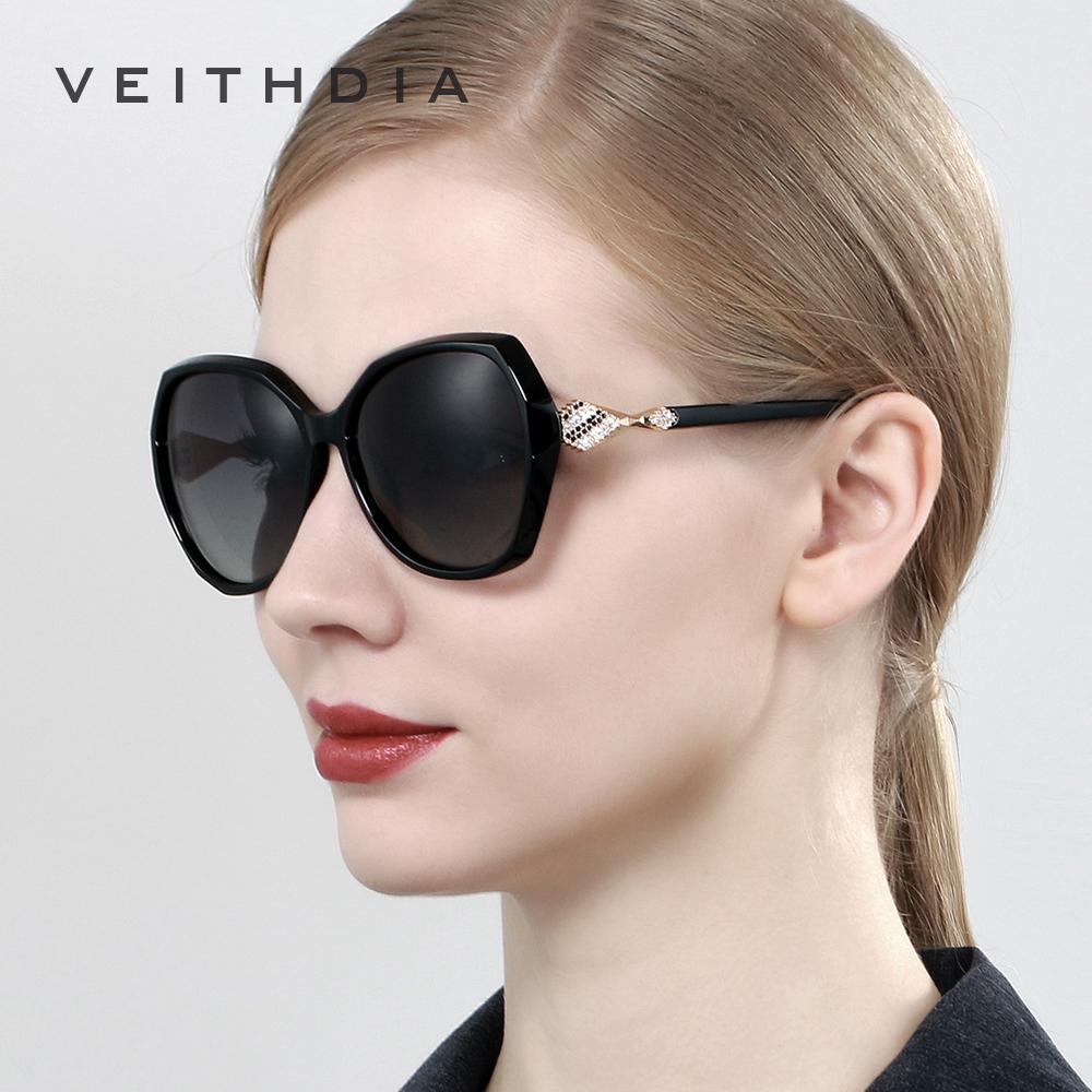 VEITHDIA женские солнцезащитные очки с поляризованными градиентными линзами, роскошные женские дизайнерские солнцезащитные очки, аксессуары для очков для женщин 3158