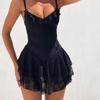 European and American Spring and Summer Sexy Suspender Fashion Temperament Slim Lace A-list Dress