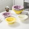 Cheese Shape Ceramic Bowl Food Grade Large Capacity Heat Resistant Multi-functional Rice Meal Salad Soup Porridge Snack Dessert Serving Bowl