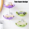 2/4Pcs Soap Box Double-Layer Design Suction Cup Soap Rack No Drilling Installation Bathroom Kitchen Laundry Organizer