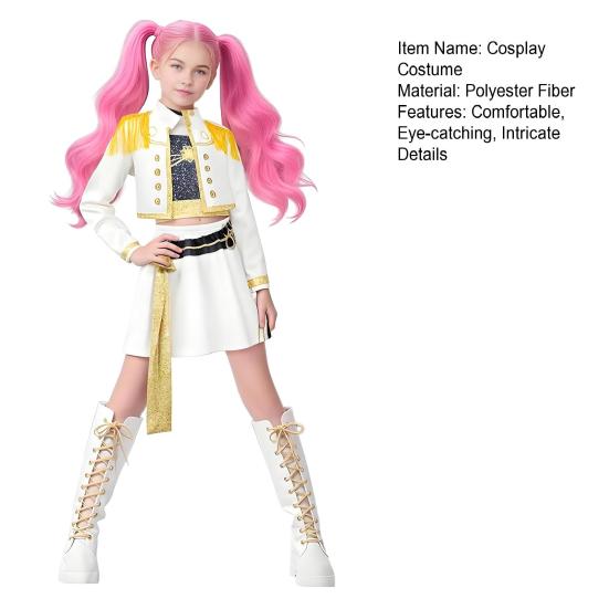 Pop Singers Cosplay Costume Stage Performance Outfits Girl Dance Troupe Attire for Kids Halloween Carnival Costume Party Dress-up
