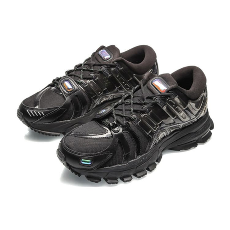 Li Ning 2020 Paris Fashion Week Runway Ace 1.5 Leather Slip Resistant Durable Lightweight Low Top Running Shoes Men Running Shoes Black ARZP009-13