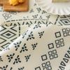 Cotton Linen Rectangle Tablecloth Boho Tassel Farmhouse Tablecloth Wrinkle Free Indoor Outdoor Table Cover for Party, Picnic, Kitchen Dining Room