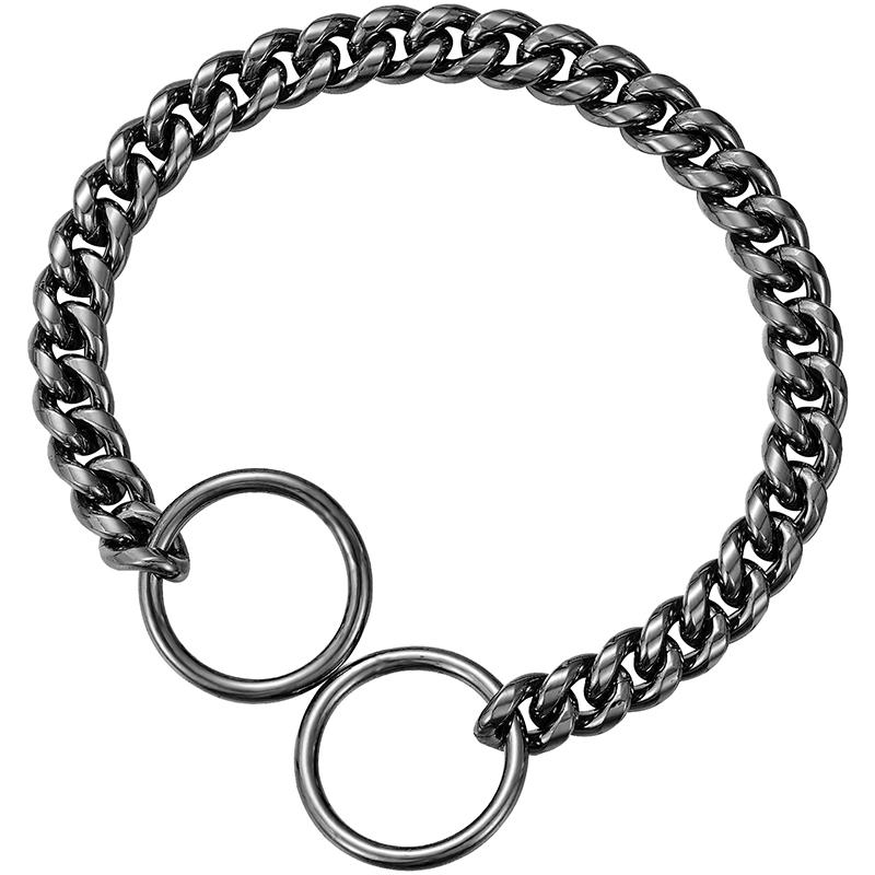 Stainless Steel Large Collar Chain for Dogs, Dog Metal P Chain Links, For Medium, Small dog, Gold Cuban Links Walking Training