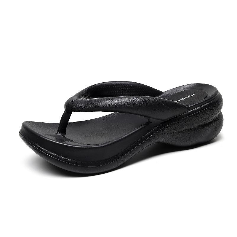Women's Summer Flip-Flops with Thick Bottom Waterproof and Anti-Slip PVC and PU Insole New Flat Design Women's Outer Wear