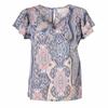 Blouse with Ruffled Sleeves Paisley Pattern V-neck Woman