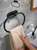 Adhesive Towel Racks For Bathroom Wall,Towel Holder,Stainless Steel Hand Towel Ring,Rack For Towel,Matte Black Dishcloth Holder Without Drilling