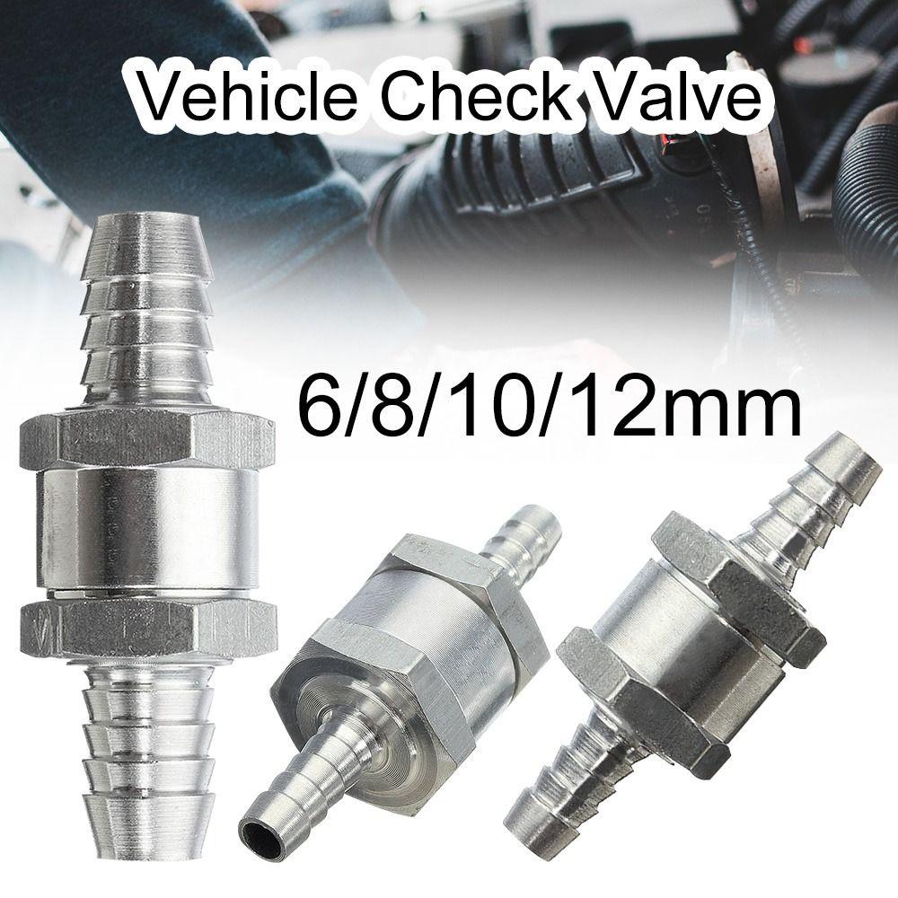 Aluminium Alloy Water Diesel Fuel Non Return Vehicle Check Valve 6/8/10/12mm One Way Adapter