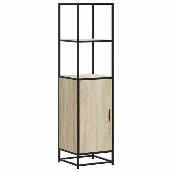 VidaXL High Buffet Sonoma Oak 35.5x35x139 Cm Engineered Wood Metal, Side Cabinet, High Storage Cabinet, 849045