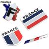 3D Aluminium Alloy Car Sticker France Map National Flag Emblem