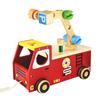 Edutē I'm Toy Active Fire Truck Educational Wooden Toy with Carpenter Play Hammer, Birthday Gift for 2-3 Year Old Boys