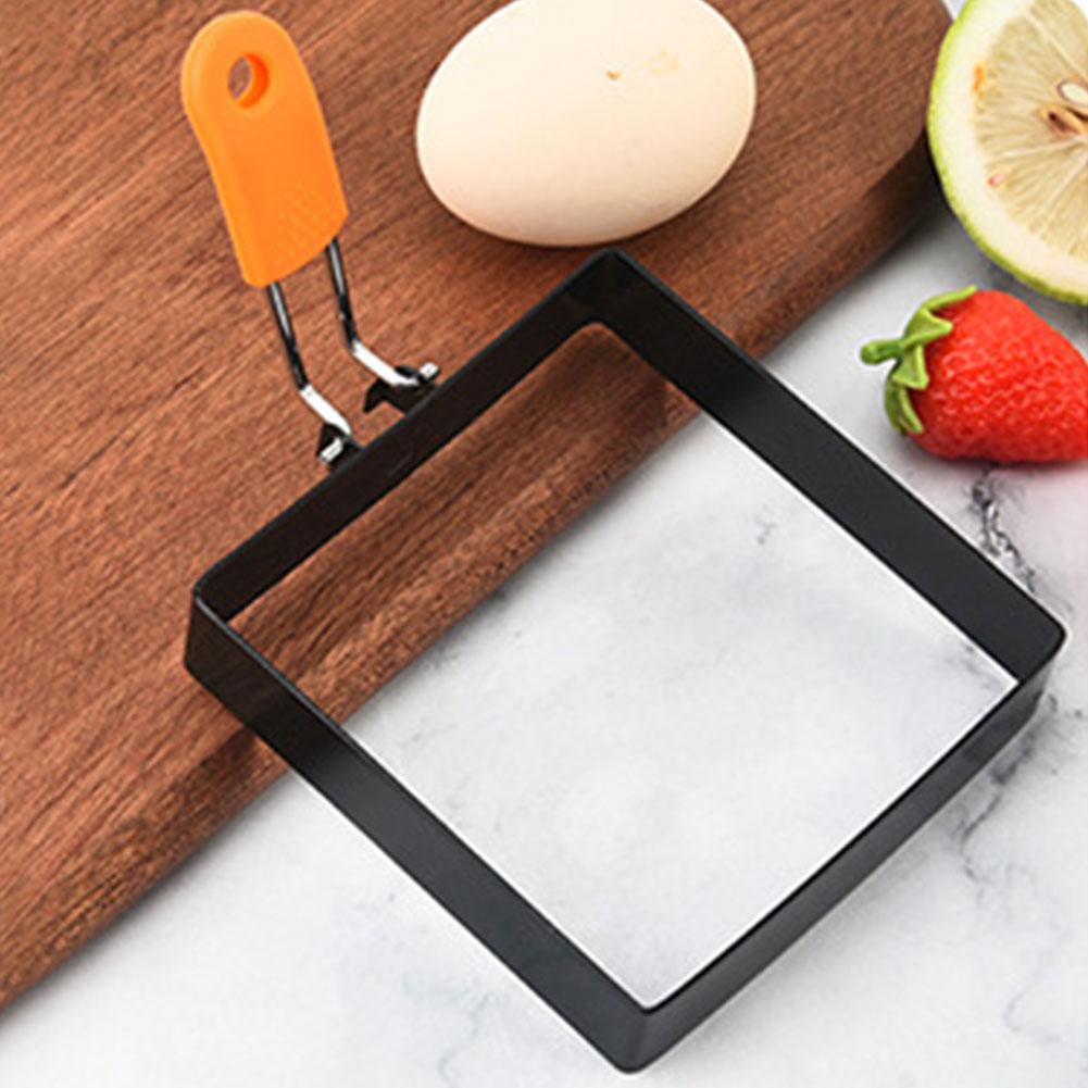 3.9 In 1/2 Pcs Egg Ring Square Egg Ring Stainless Steel Egg Pancake Cooking Ring with Anti-scald Handle Easy Clean for Breakfast