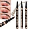 Four-Headed Eyebrow Pencil Waterproof Sweat-Proof Non-Fading Black Brown Liquid Eyebrow Pencil 4-Fork Eyebrow Pencil