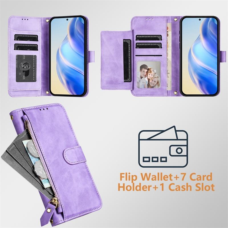 Flip Case for Redmi 11 Prime 12 13 11A 12C 13C 13R 14C 14R Turbo 3 A1 A2 Plus A3 A3X 4G 5G Leather Wallet Cover Card Slot Bag Zipper Casing