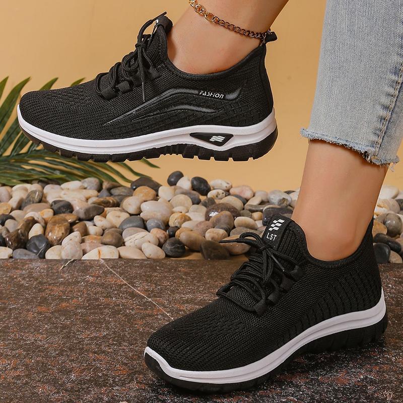 Модные женские кроссовки с мягкой подошвой, дышащей сеткой, легкие, нескользящие, повседневные спортивные туфли для женщин, удобные вязаные кроссовки без шнурков