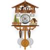 New Clock Wall Wooden Wood Pendulum Vintage Clocks Cuckoo Kids Bird Hanging Retro 3D Chiming Decor Forest Silent Decorative Room