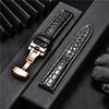 Crocodile Pattern Luxury Design Leather Watchbands with Automatic Buckle Men Watch Band 18mm 20mm 22mm 24mm Watch Straps
