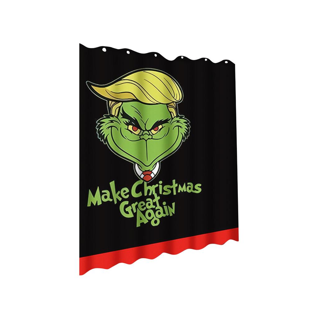 Christmas Decorations Shower Curtain: Xmas Waterproof Bathroom Decor With 12PCS Hooks 72x72Inches