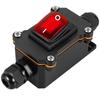 30A 220V Inline Cord Switch Waterproof Start Stop Toggle Switch with Red LED Button Outdoor High-Power Device On Off Switch