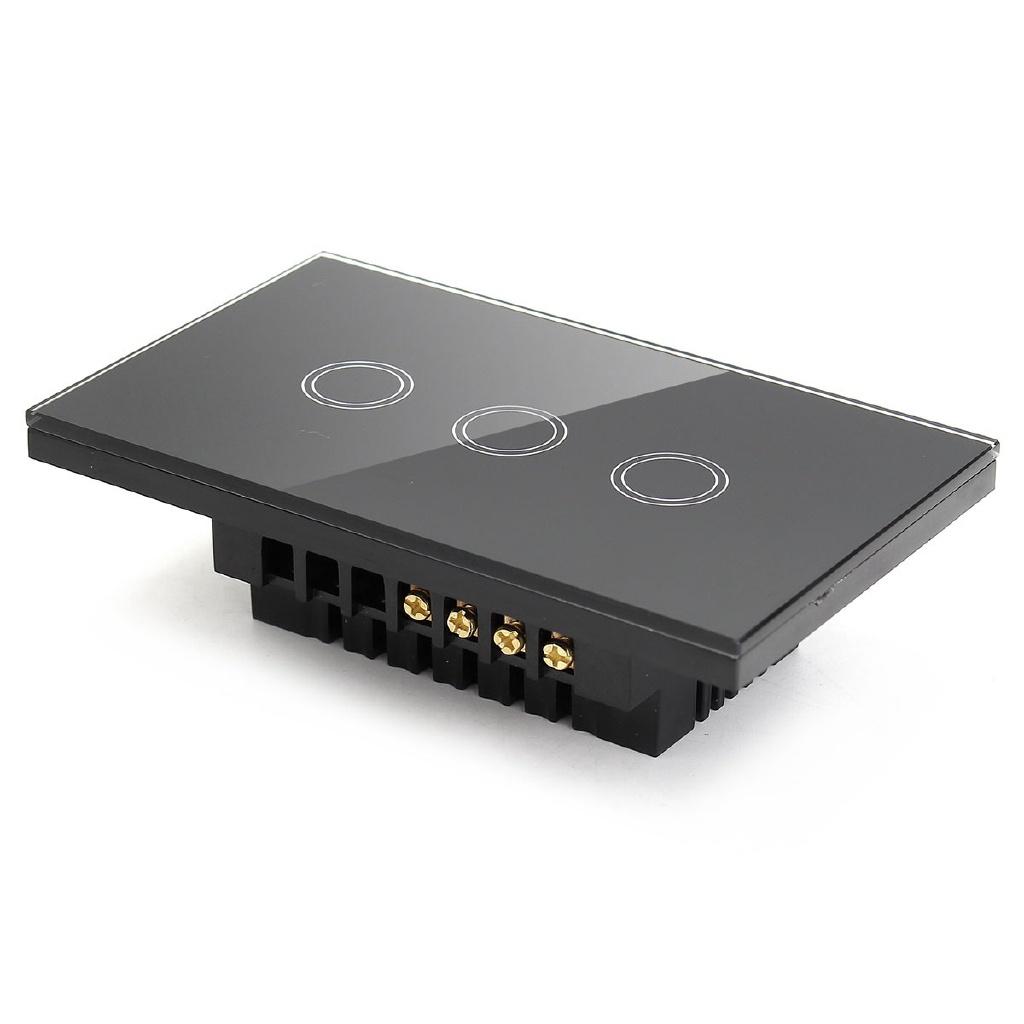 3 Way ABS Panel Smart Wall Light Switch Wireless Touch Control Light Switch 3 Gangs 120x70x40mm