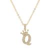 Zircon Crown Necklace New Necklaces Fashion Women's Necklace Pendant Simple English Letter Necklace