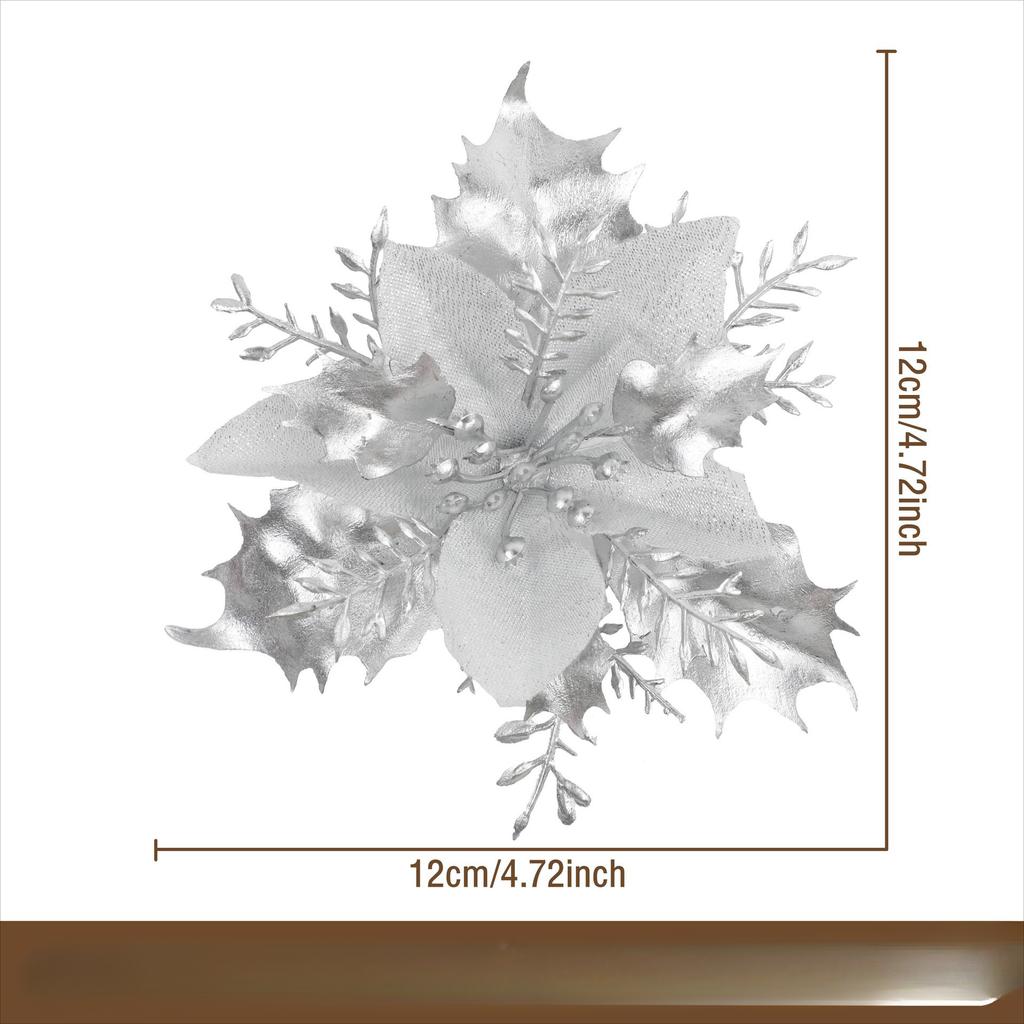 Christmas Simulation Gold Powder Flower Christmas Tree Pendant Diy Garland Gold and Silver Fake Flower Decoration Accessories