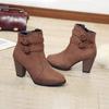 Autumn Winter Women High-heeled Boots Comfortable Warm Women's Cotton Shoes New Wear-resistant Non-slip Womens Boots Botas Mujer
