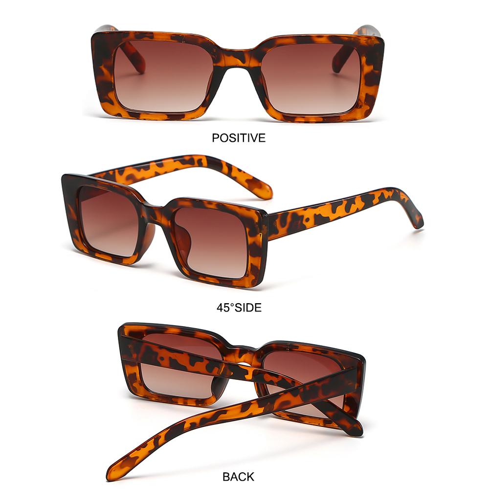 Women's Fashion Beach/Travel Gradient Square Sunglasses Shades Rectangle Leopard Sun Glasses