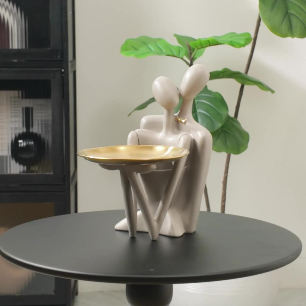 Modern Abstract Couple Figurine Key Tray,Resin Jewelry Holder,Home Decor, Perfect for Entryway, Wedding Gift, and Holiday Celebrations, Entrance