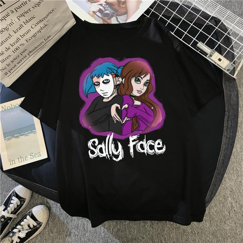 Men T Shirt Sally Face Print Regular Short Sleeve T-shirts Female Harajuku Summer Fashion Casual Short-sleeve Clothing Tops Tees