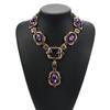 Pendant Exquisite Alloy Necklace With Gemstone Inlay Perfect For Wedding Celebrations And Travel Memories